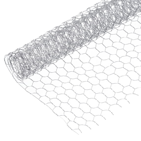Uxcell 39" x 15" Chicken Wire Net Floral Wire Netting Hexagonal Mesh Galvanized Iron, Silver Tone