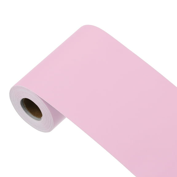 Uxcell 393"x3.9" Soft Pink Wallpaper, Peel and Stick Wallpaper, Pink Contact Paper Solid Color Vinyl Self-Adhesive Wall Paper Decorative for Wall Covering
