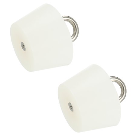 Uxcell 39mm to 50mm Silicone Rubber Tapered Plug with Ring Solid White 2 Pack