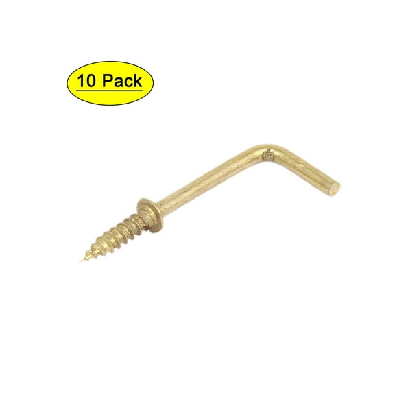 Uxcell 39mm x 14mm L Shaped Shoulder Screw Dresser Dress Cup Hook Hanging Hanger 10PCS