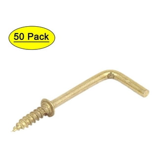 Uxcell 0.9 Small Screw Eye Hooks Self Tapping Screws Carbon Steel Gold  50Pcs
