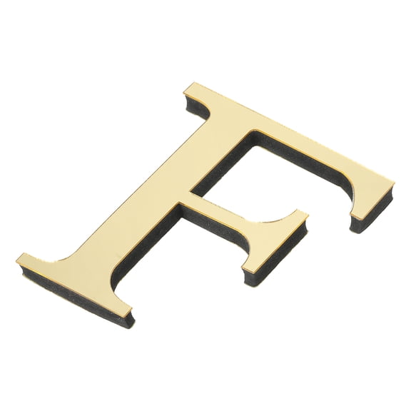Uxcell 3D Acrylic Alphabet Mirror Wall Stickers Letter F Self Adhesive Letter Sign for Home Decoration Light Gold