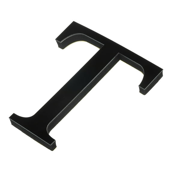 Uxcell 3D Acrylic Alphabet Mirror Wall Stickers Letter T Self Adhesive Letter Sign for Home Decoration Black