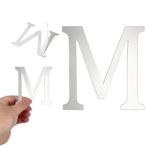 Uxcell 3D Alphabet Mirror Wall Stickers, 4" Acrylic Alphabet Wall Decal Self-Adhesive House Letter Number Home Decor Art Letter Sign for Living Room, Bedroom Decor (Silver, Letter M)