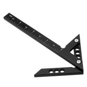 Uxcell 3D Multi-Angle Measuring Ruler 45/90 Degree Imperial Aluminum Alloy Woodworking Square Protractor Miter Triangle Ruler for Engineer Carpenter, Black
