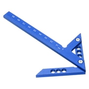 Uxcell 3D Multi-Angle Measuring Ruler 45/90 Degree Metric Aluminum Alloy Woodworking Square Protractor Miter Triangle Ruler for Engineer Carpenter, Blue