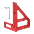 thumbnail image 1 of Uxcell 3D Multi-Angle Measuring Ruler 45/90 Degree Metric Aluminum Alloy Woodworking Square Protractor Miter Triangle Ruler with Screws and Hex Spanner for Engineer Carpenter, Red, 1 of 7