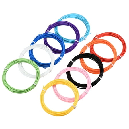Uxcell 3D Pen Filament Refills PCL Filaments 1.75mm 10 Colors, 5M/16.4ft Each Color