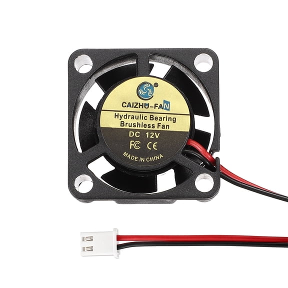 Uxcell 3D Printer Cooling Fan, 12V 2510 Extruder Hot End Cooling Fan Replacement 12000RPM with 2.54mm Locking Terminals for 3D Printer Computer CPU Heatsink, 25x25x10mm, Black