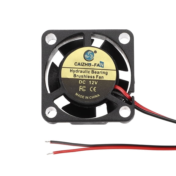 Uxcell 3D Printer Cooling Fan, 12V 2510 Extruder Hot End Cooling Fan Replacement 12000RPM with Pre-Stripped Wire Tips for 3D Printer Computer CPU Heatsink, 25x25x10mm, Black