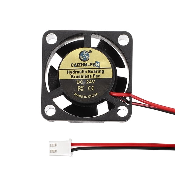 Uxcell 3D Printer Cooling Fan, 24V 2510 Extruder Hot End Cooling Fan Replacement 15000RPM with 2.54mm Locking Terminals for 3D Printer Computer CPU Heatsink, 25x25x10mm, Black