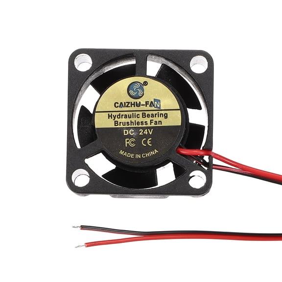 Uxcell 3D Printer Cooling Fan, 24V 2510 Extruder Hot End Cooling Fan Replacement 15000RPM with Pre-Stripped Wire Tips for 3D Printer Computer CPU Heatsink, 25x25x10mm, Black
