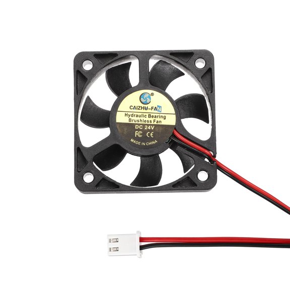Uxcell 3D Printer Cooling Fan, 24V 5010 Extruder Hot End Cooling Fan Replacement 6016RPM with 2.54mm Locking Terminals for 3D Printer Computer CPU Heatsink, 50x50x10mm, Black