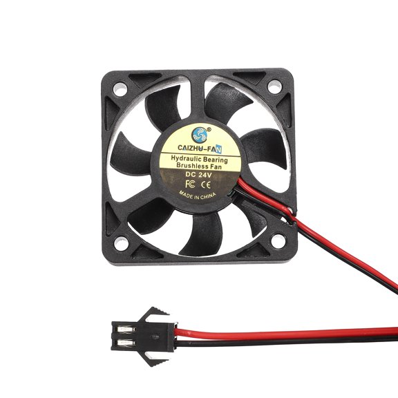 Uxcell 3D Printer Cooling Fan, 24V 5010 Extruder Hot End Cooling Fan Replacement 6016RPM with SM Positive Terminal for 3D Printer Computer CPU Heatsink, 50x50x10mm, Black