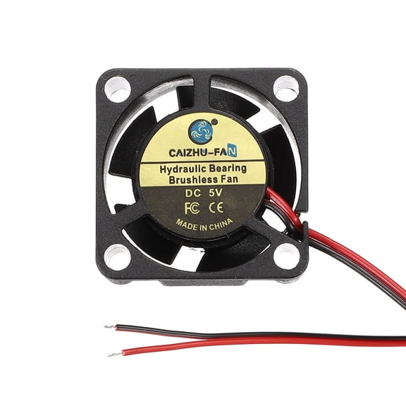 Uxcell 3D Printer Cooling Fan, 5V 2510 Extruder Hot End Cooling Fan Replacement 9000RPM with Pre-Stripped Wire Tips for 3D Printer Computer CPU Heatsink, 25x25x10mm, Black
