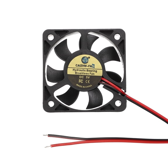 Uxcell 3D Printer Cooling Fan, 5V 5010 Extruder Hot End Cooling Fan Replacement 5116RPM with Pre-Stripped Wire Tips for 3D Printer Computer CPU Heatsink, 50x50x10mm, Black