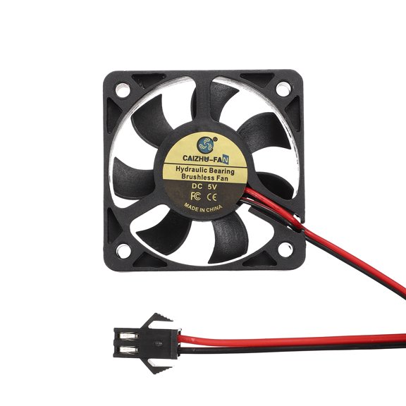 Uxcell 3D Printer Cooling Fan, 5V 5010 Extruder Hot End Cooling Fan Replacement 5116RPM with SM Positive Terminal for 3D Printer Computer CPU Heatsink, 50x50x10mm, Black
