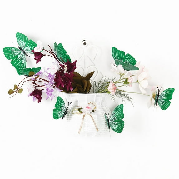 Uxcell 3D Removable Butterfly Wall Stickers Art Decals PVC Green 24 Pcs