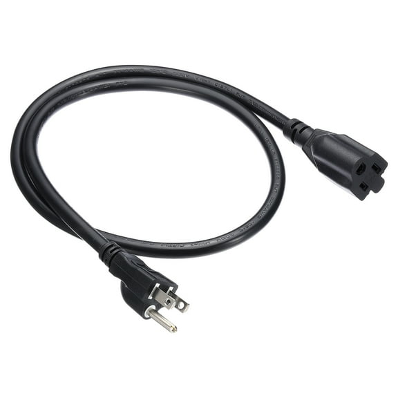 Uxcell 3Ft 15A 14AWG 3 Prong Extension Cord, SJT, ETL Listed, Black