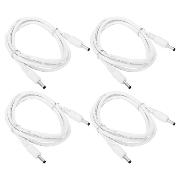 Uxcell 3Ft Male to Male 3.5x1.35mm DC Power Extension Cable, 4 Pcs 24AWG Wire Adapter Connector Charging Cord, White