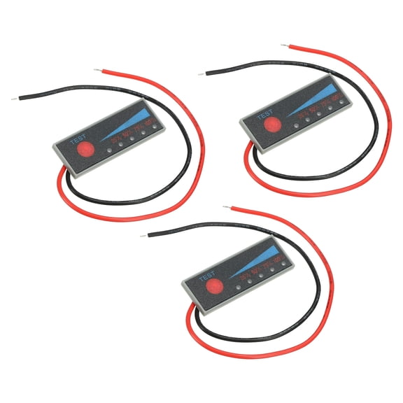Uxcell 3PCS Battery Meter Monitor, 11.1-12.6V Level Indicator Module Battery Power Tester, LED Digital Display (Black)