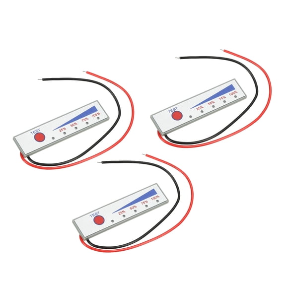 Uxcell 3PCS Battery Meter Monitor, 16.5-21V Level Indicator Module Battery Power Tester, LED Digital Display (White)