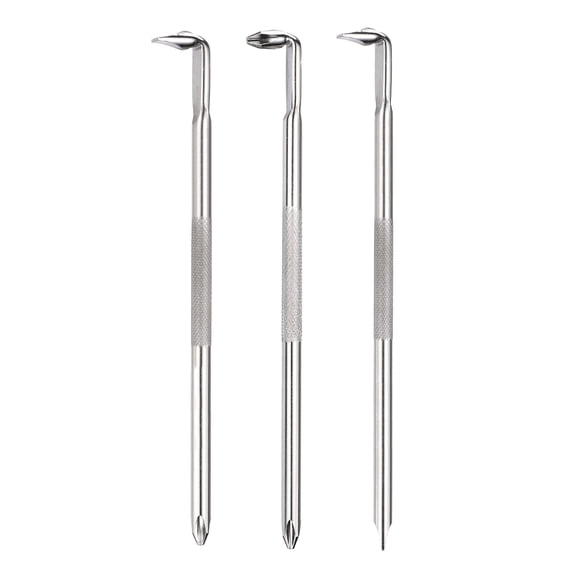 Uxcell 3PCS Offset Screwdriver Set T10/T15 T20/T25 T27/T30 Torx Head Right Angle 90 Degree Screw Driver Double Ended Z-type Hand Tool for Repair, Silver