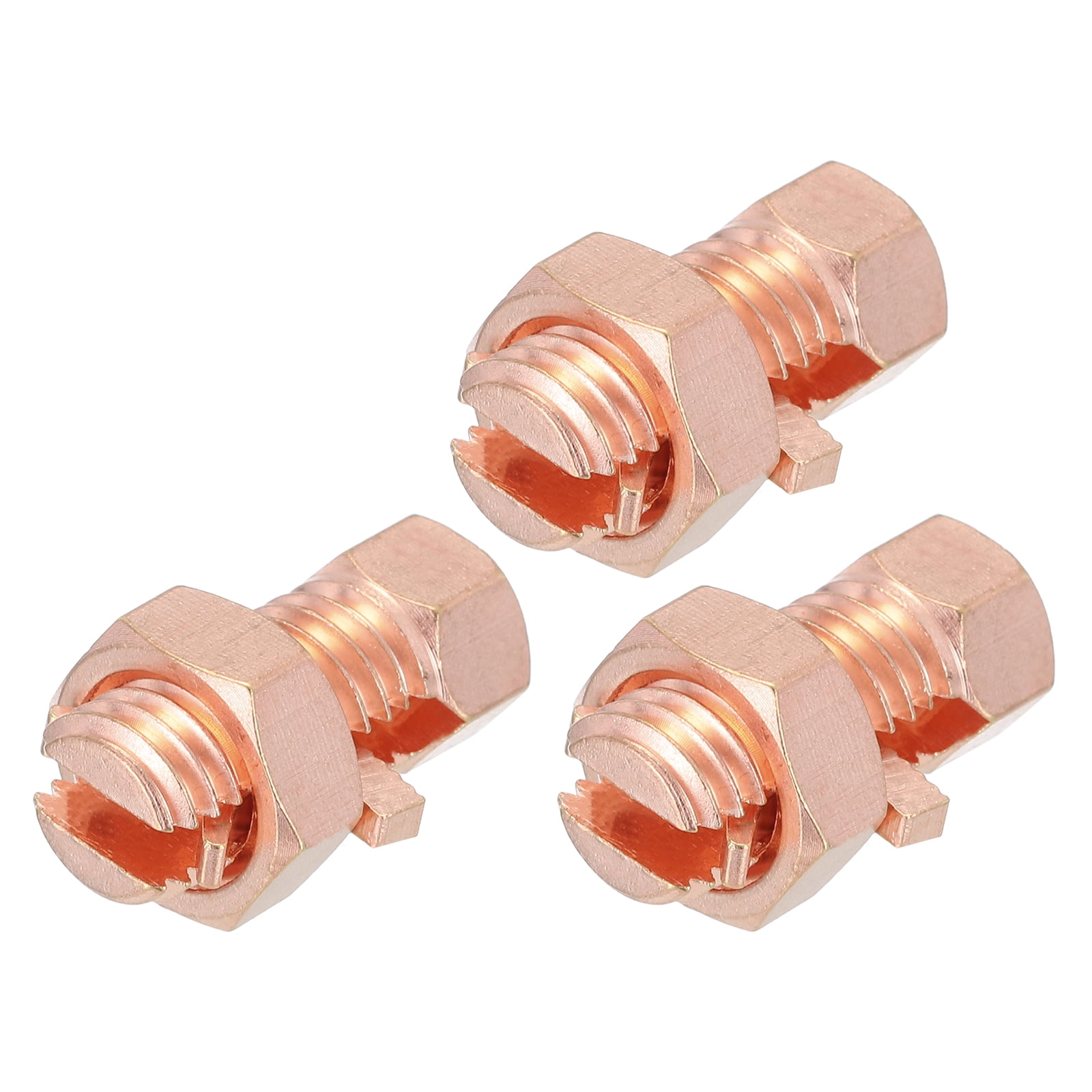 Uxcell 3PCS Split Bolt Connector Brass Copper Grounding Clamps TJ10