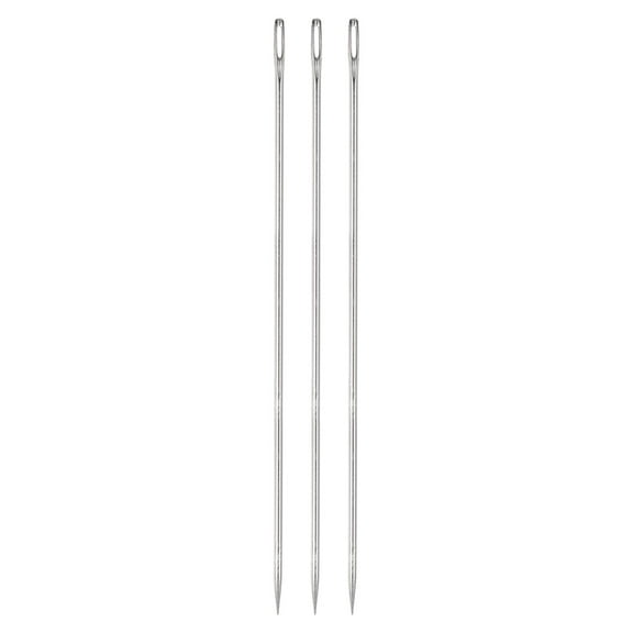 Uxcell 3PCS Upholstery Needle Large Eye Extra Long 8in Sewing Needles Straight Hand Needles Easy to Thread