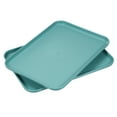 thumbnail image 1 of Uxcell 3Pack 12.2"x8.7" Wheat Straw Plates Rectangular Dinner Plates Reusable, Dark Green, 1 of 7