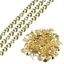 Uxcell 3 Pcs Iron Upholstery Tacks Strips Glossy Decorative Nail Trims with Upholstery Nails 3.28ft x 0.43'' Gold