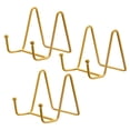thumbnail image 1 of Uxcell 3Pack 3Inch Plate Stand for Display Iron Easel Plate Holder for Photo Gold, 1 of 5