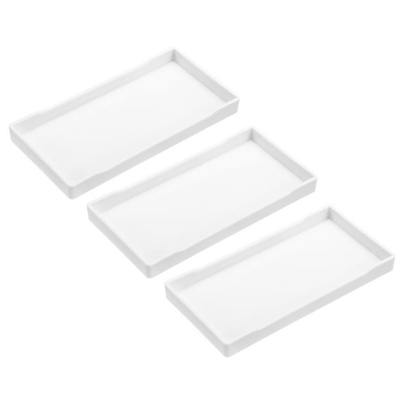 Uxcell 3Pack 4" x 8" Small White Mini Tray Plastic Rectangular Wooden Serving Trays White