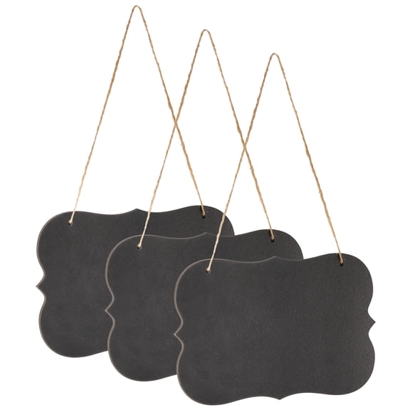 Uxcell 3Pack 7.1" x 4.7" Double Sided Hanging Chalkboard Signs Message Blackboard
