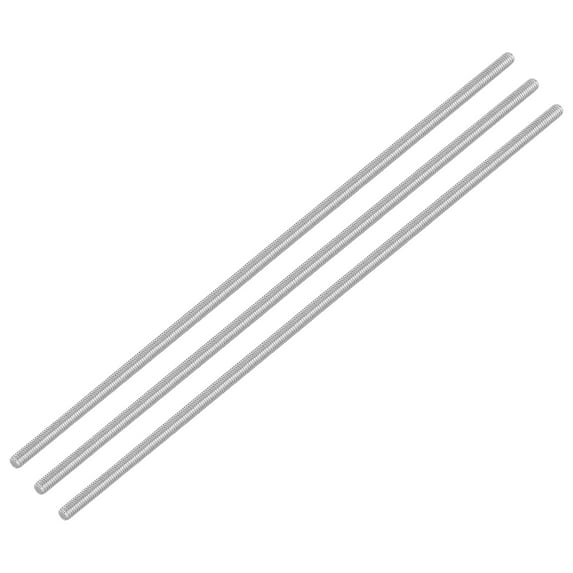 Uxcell 3Pack M4 x 200mm 0.7mm Pitch 304 Stainless Steel Fully Threaded Rod Bar Studs