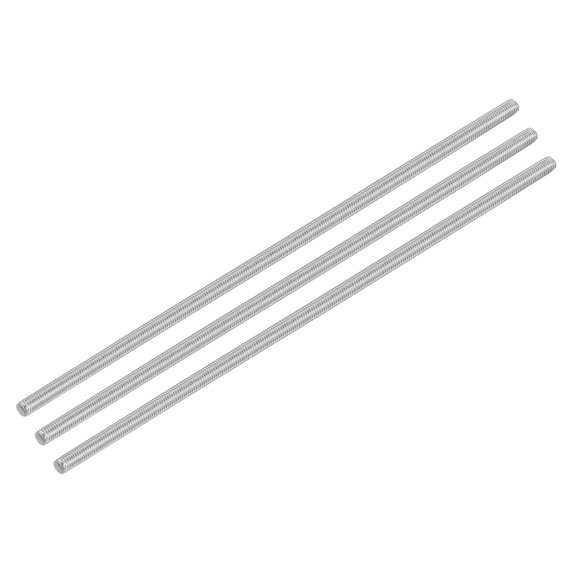 Uxcell 3Pack M5 x 200mm 0.8mm Pitch 304 Stainless Steel Fully Threaded Rod Bar Studs