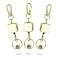 thumbnail image 1 of Uxcell 3Pack Retractable Keychain, Metal Badge Reels Retractable Badge Holder Clips with Key Rings for Name Card Key Conferences Office, Light Gold(Square), 1 of 6