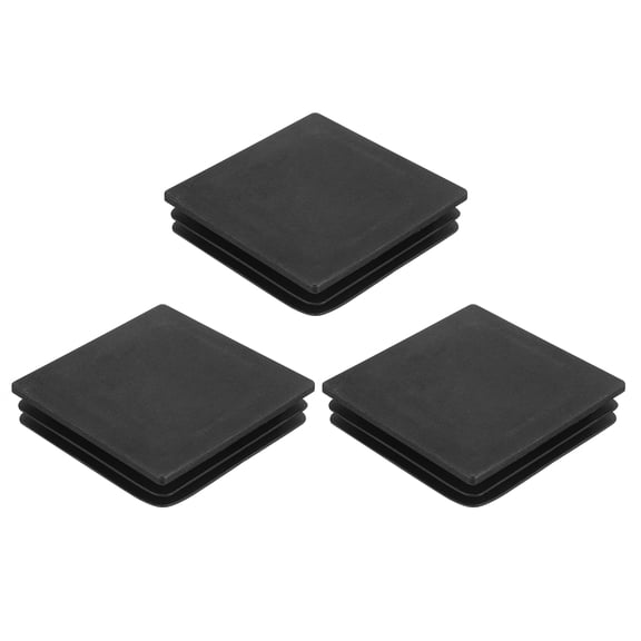 Uxcell 3Pack Square Plastic Plug Insert, 3.94" x 3.94" Black Plastic Plugs End Cap for 83-97mm Inner Size Pipe