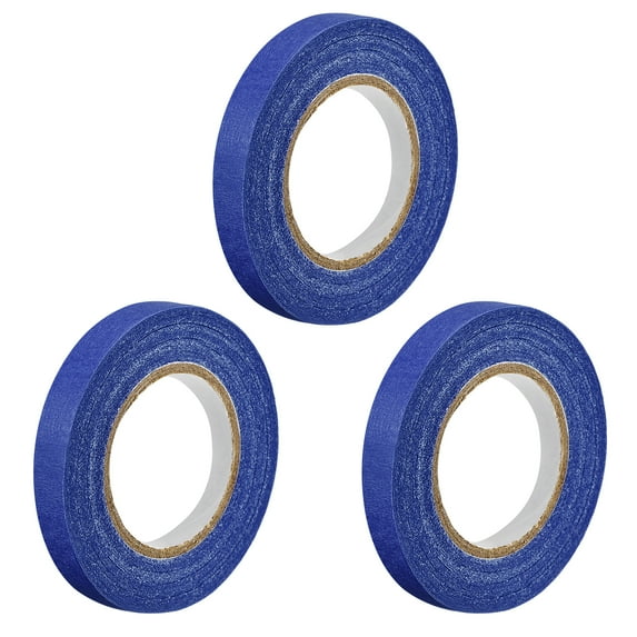 Uxcell 3Pcs 10mm 0.4 inch Wide 20m 21 Yards Masking Tape Painters Tape Rolls Dark Blue