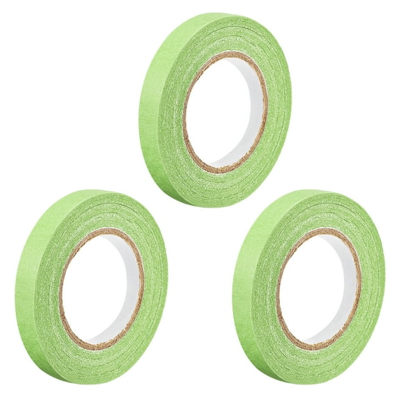 Uxcell 3Pcs 10mm 0.4 inch Wide 20m 21 Yards Masking Tape Painters Tape Rolls Light Green