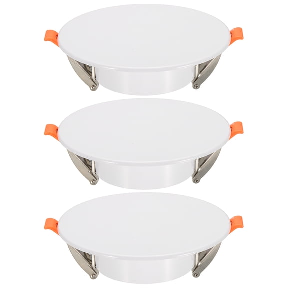 Uxcell 3Pcs 135mm/5.3" Round Ceiling Cover Plate, LED Downlight Hole Trim Wall Hole Spring Mount Decorative Flat Cap Access Panel for 3.3-4.9 Inch Ceiling or Wall Openings, Matte White
