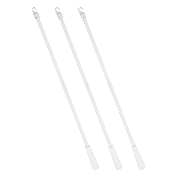 Uxcell 3Pcs 17 Inch Transparent Blind Wand Replacement Parts with Hook and Grip, Clear Fiberglass Window Blind Stick for Window Pull Supplies Opener Accessory