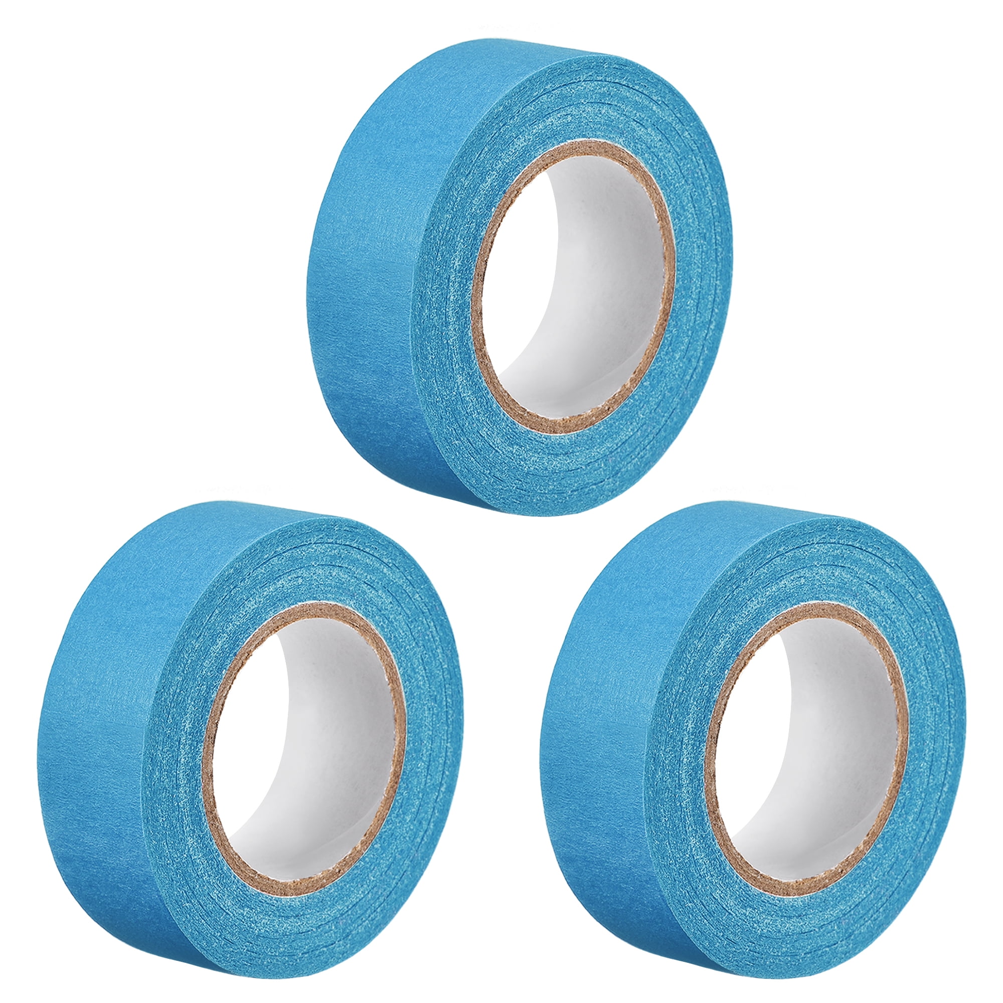 Uxcell 3Pcs 20mm 0.8 inch Wide 20m 21 Yards Masking Tape Painters Tape  Rolls Light Blue 