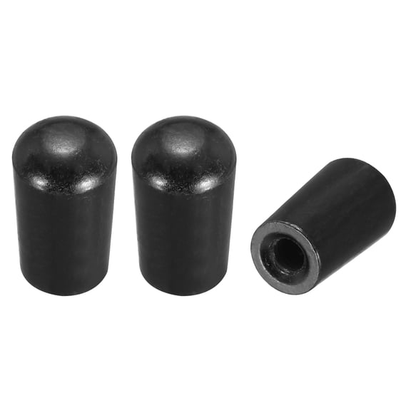 Uxcell 3Pcs 3 Way Guitar Toggle Switch Tip, M3.5 Brass Threaded Toggle Pickup Switch Knob Tip for LP Electric Guitar Replacement Parts, Black
