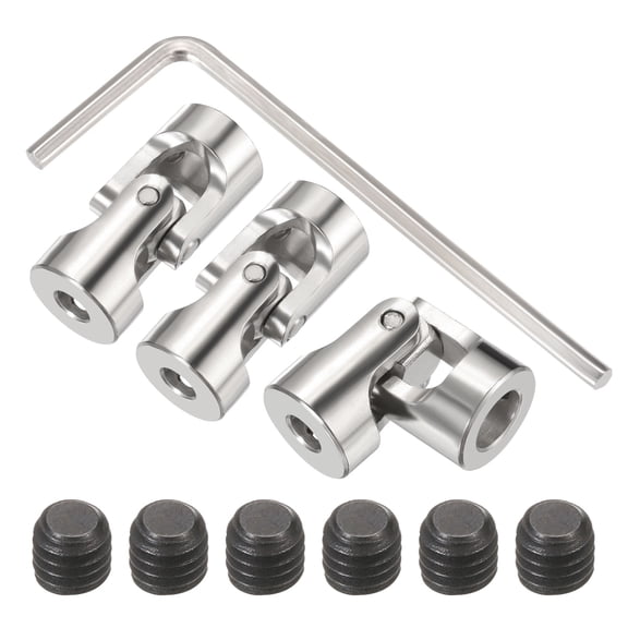 Uxcell 3Pcs 4mm to 6mm ID Steering Universal Joint Shaft Coupling L23XD11 Metal 45Degree Rotatable Joints Coupler