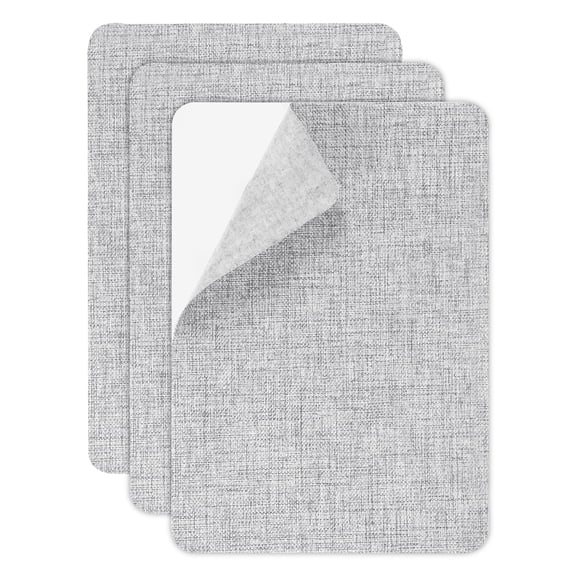 Uxcell 3Pcs 5.5 x 8" Canvas Repair Patch Self-Adhesive Linen Fabric Patch Light Gray