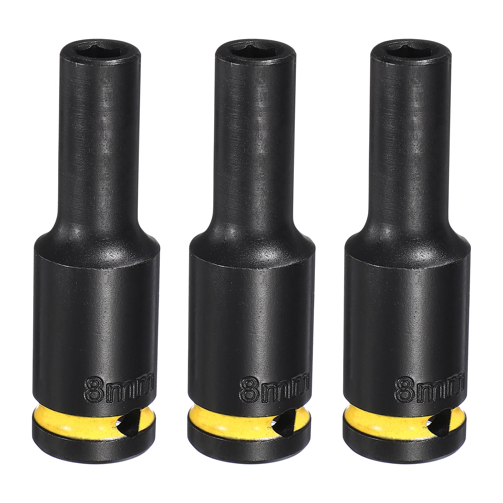 Yellow Socket Set Insert Uxcell 3Pcs 6 Point Deep Impact Socket 1/2