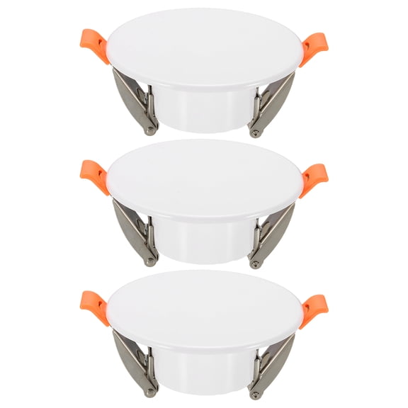 Uxcell 3Pcs 95mm/3.7" Round Ceiling Cover Plate, LED Downlight Hole Trim Wall Hole Spring Mount Decorative Flat Cap Access Panel for 2.2-3.3 Inch Ceiling or Wall Openings, Matte White