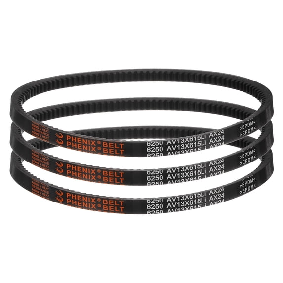 Uxcell 3Pcs AX24 Rubber V-Belt, Cogged V Belt 1/2" Width x 24" Inside Circumference