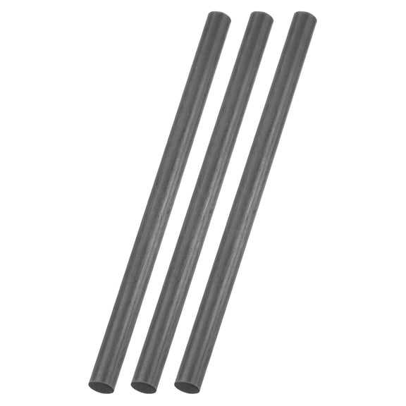 Uxcell 3Pcs Carbon Fiber Rods, 6mm Dia 102mm Length 1/4"x4" Solid Matte Round Bar Pole for RC Airplane Cars Model Kite Wing Tube Quadcopter Arm DIY Craft, Black